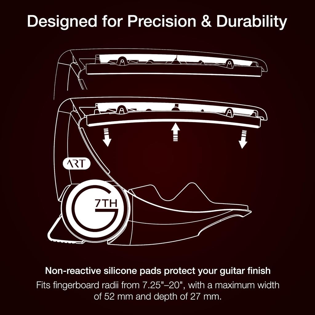 G7TH PERFORMANCE 3 ART CAPO Capo for Black [Officially Imported] 6-String Acoustic/Electric Guitars, (6-STR BLACK)