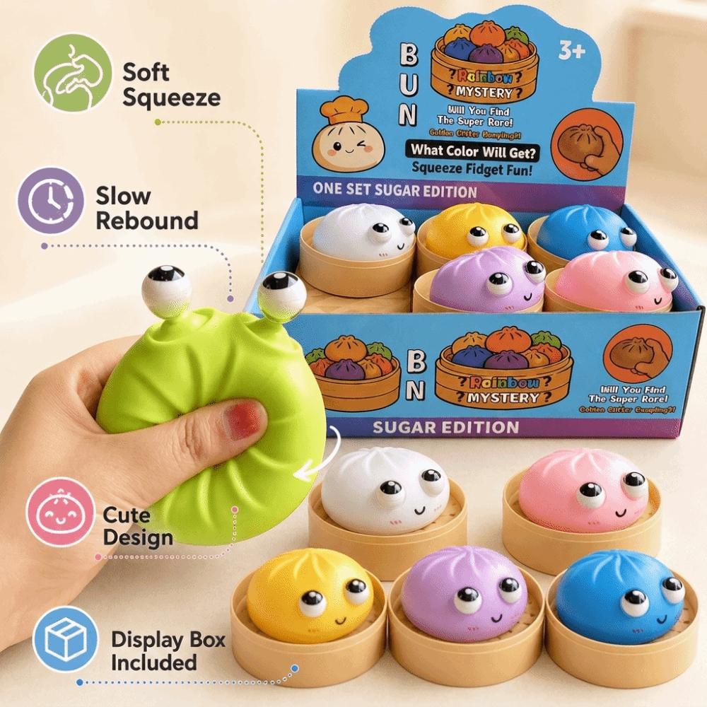 Big-eyed Cutie Steamed Stuffed Bun Squeeze Pinch Le Stress Relief Sensory Ball Home Decoration
