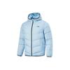 Li Ning Table Tennis Series Solid Color Hooded Zipper Ultra Light Down Jacket Unisex Outerwear Soft-Mist-Blue AYMU287-1