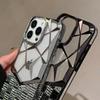 Для iPhone 16 Pro Чехол Геометрический ромбовидный узор Декор стразами Гальваническое покрытие ТПУ Чехол для телефона