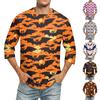 Men's Solid Color Round Neck Three Quarter Sleeve Top T-shirt