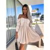 2025 Summer New European and American Short Skirt off-Shoulder High Waist Dress Women