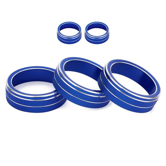 5 шт./компл., алюминиевый сплав, автомобильная ручка кондиционера, крышка переключателя управления, декоративное кольцо, подходящее для Volkswagen VW Golf MK7