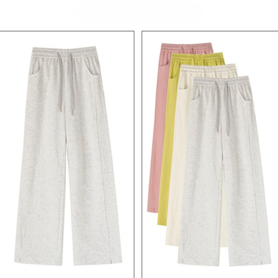 Narrow Style Pants Fashion Solid Banana Wide Leg Pants Women's Autumn High Waisted Straight Casual Sports Sweatpants