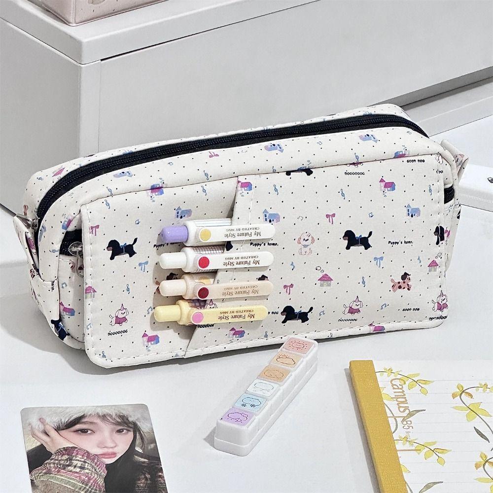 Large Capacity Pencil Case Multilayer Stationery Bag Cartoon Stationery Organizer Gift