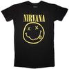 Женская желтая футболка Nirvana с изображением счастливого лица