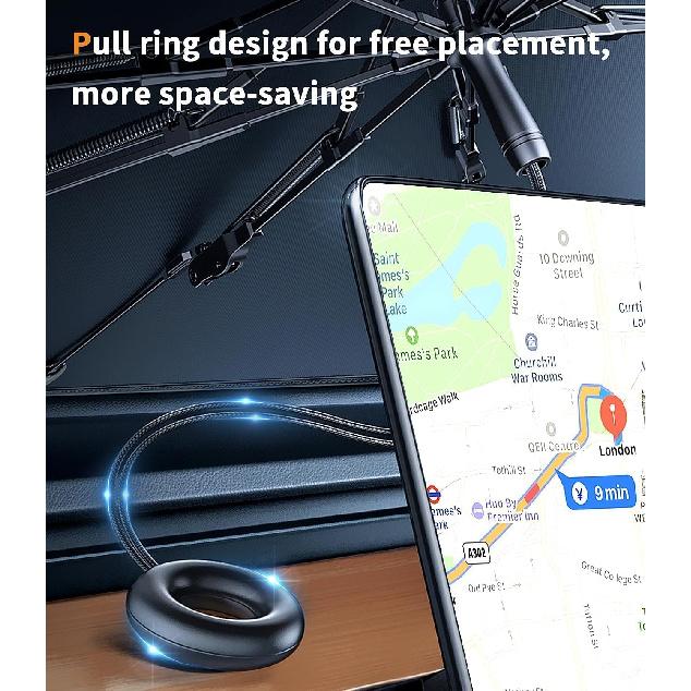 Custom-Fit for Hyundai Windshield Sun Shade Umbrella, 2024 Upgraded Pull Ring Handle Foldable Front Window Cover Sun Visor, UV Rays Blocker, Designed