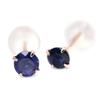 10K Pink Gold 3mm Stud Earrings (Pair) with September Birthstone Sapphire
