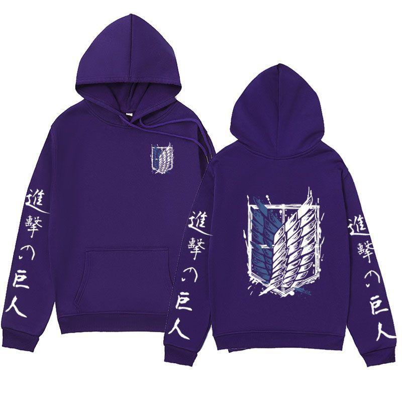 Anime Attack On Titan Hoodie Unisex Oversized Streetwear Sweatshirt Fall Winter Fleece Lined Casual Pullover