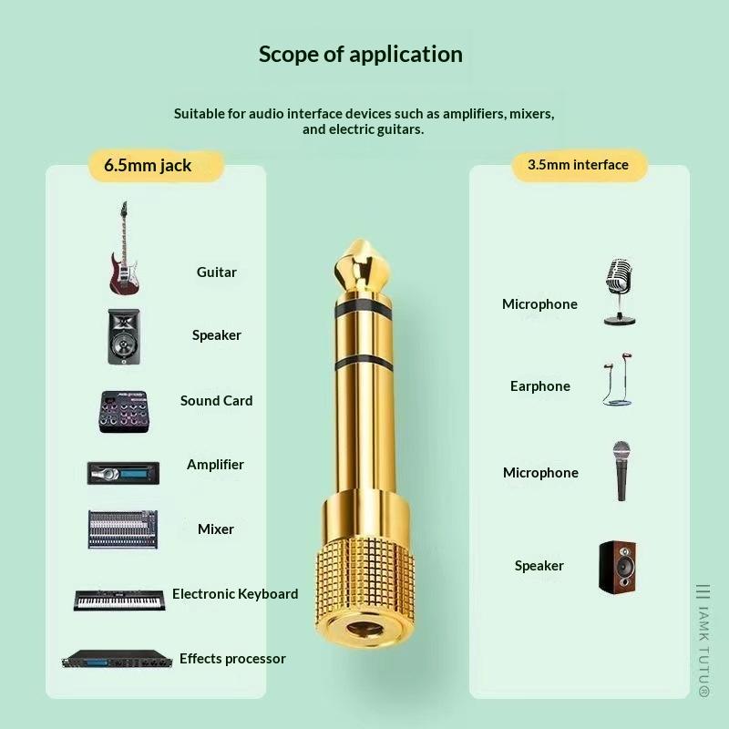 1/2Set 6.5Mm To 3.5Mm And 3.5Mm To 6.5Mm Audio Adapter Set 1/4-Inch To 1/8-Inch And 1/8-Inch To 1/4-Inch Suitable For Headphone