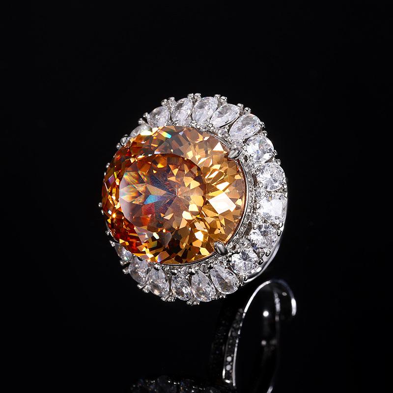 Ювелирное изделие Имитация Птичье гнездо Огранка Шампань Оранжевый Яйцевидный Роскошный Набор 18 * 20