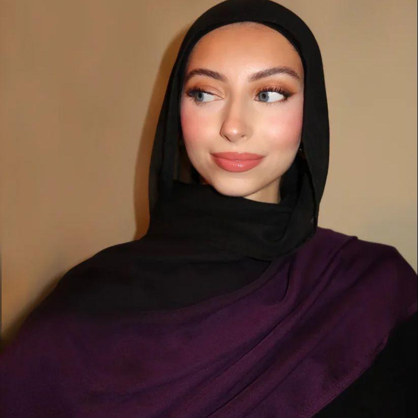 Ombre Modal Fabric Hijab Scarf Double Stitches Edge Cotton Viscose Muslim Women Scarf Soft Lightweight Shawl Rayon Scarf Hijab