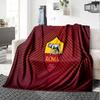 Roma Football Club Emblem Flannel Blanket, Soft Polyester, Modern Design, All-Season for Camping, Travel, Gifts for holidays or birthdays