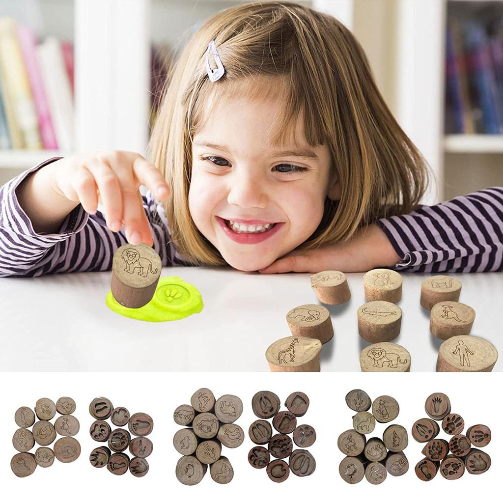 (Софиелес)Следы животных, штампы, деревянные поделки, детские игрушки для раннего образования