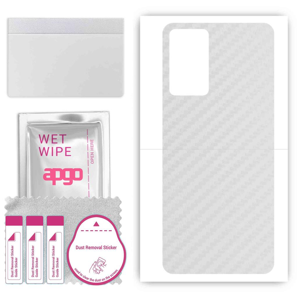 apgo Protective Skin Sticker for the Back Compatible with ZTE Axon A41 5G, Wrap Film, Foil, Vinyl - Pattern Transparent Carbon