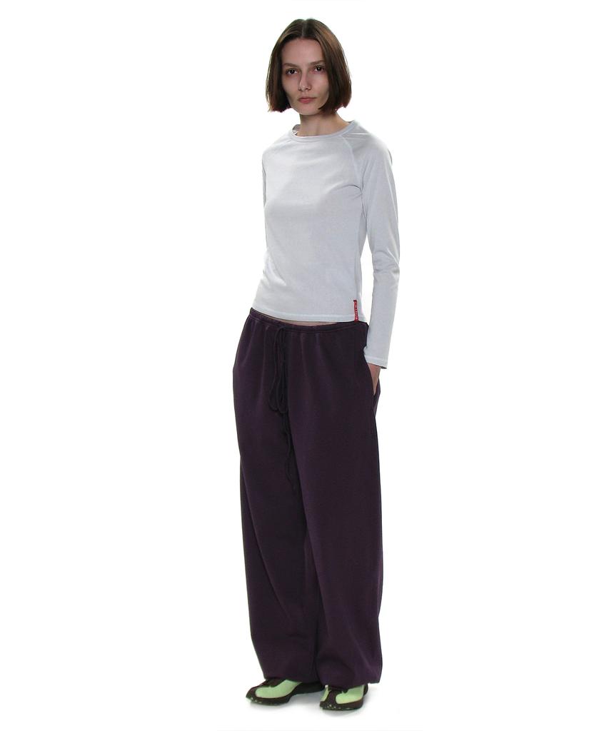 PARTIMENTO WOMEN Pwc Semi-Sheered Long Sleeve Tee_Light Grey