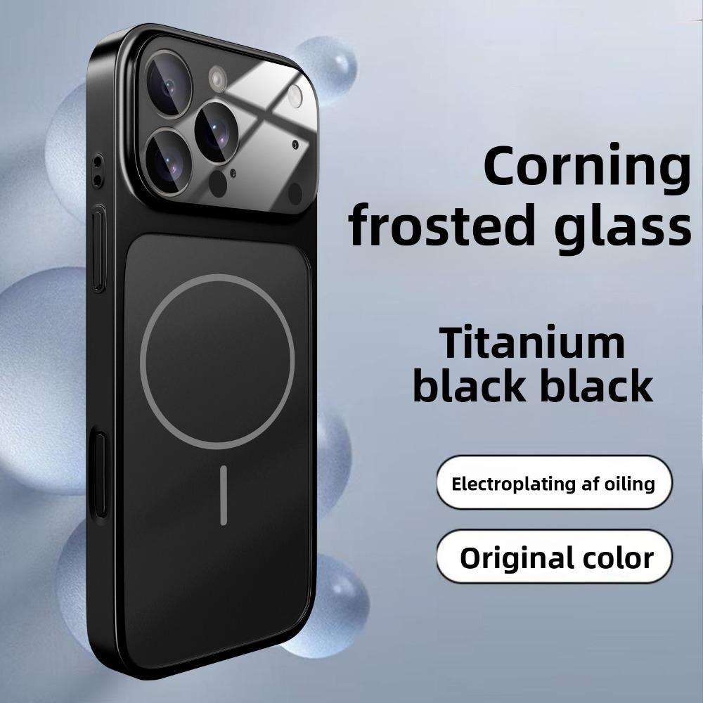 Оригинальный Стеклянный Нано-Броня Чехол Для Телефона Для Для Iphone17 16 15 14 13 Pro Max 17Pro Air Магнитный Для Magsafe Беспроводная Зарядка Чехол Funda