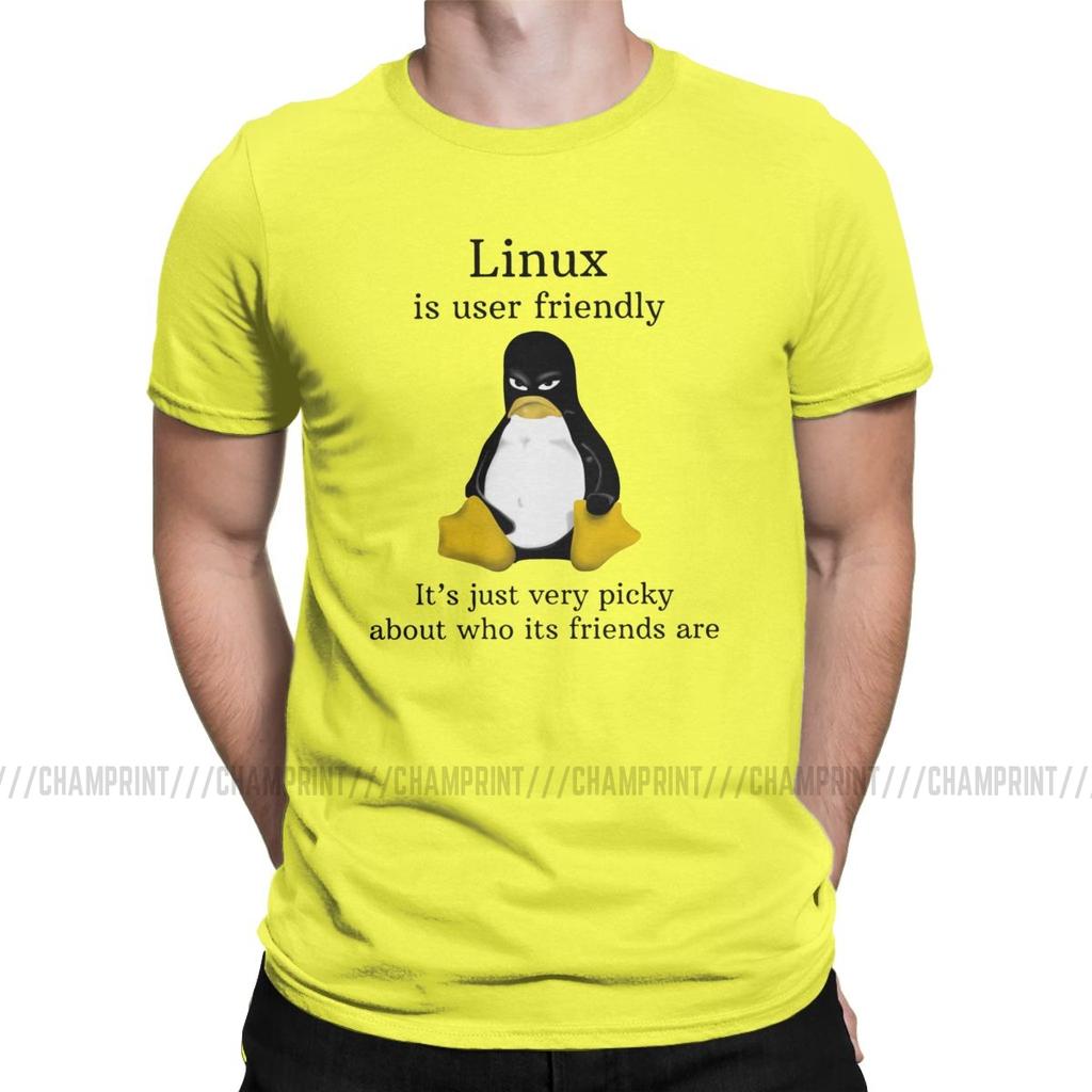 Linux удобен для пользователя футболки Мужчины Arch Linux Tux Программист Компьютерный разработчик Футболка Geek Nerd