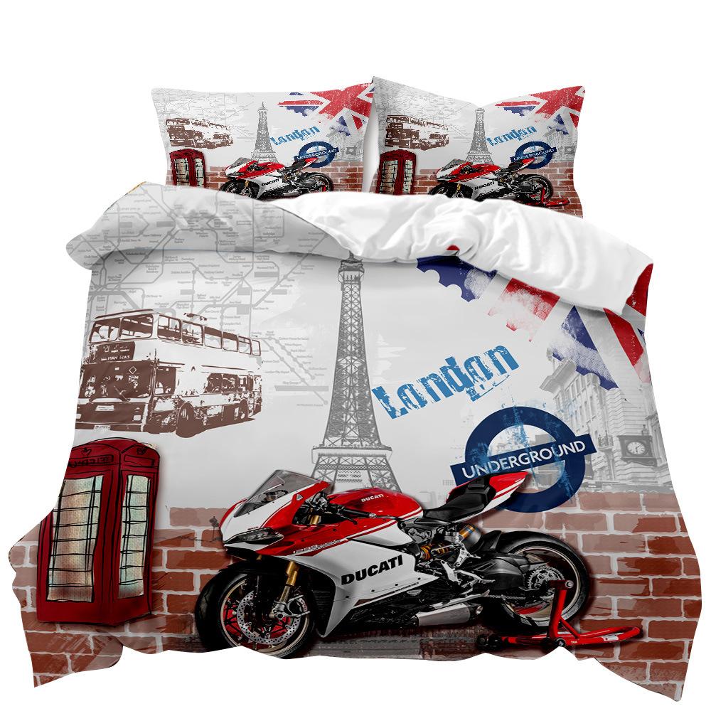 British men's American three-piece bedding set eBay3D digital printing quilt set cool