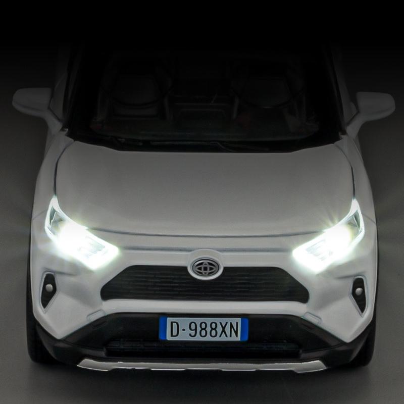 Новый 1:24 Rav4 Внедорожник Литой Модель Автомобиля Литьевой Металл Игрушка Внедорожники Модель Автомобиля Высокая Симуляция Звук и Свет Детские Подарки