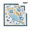 WENSLI Women's Fan Design 100% Mulberry Silk Small Square Scarf
