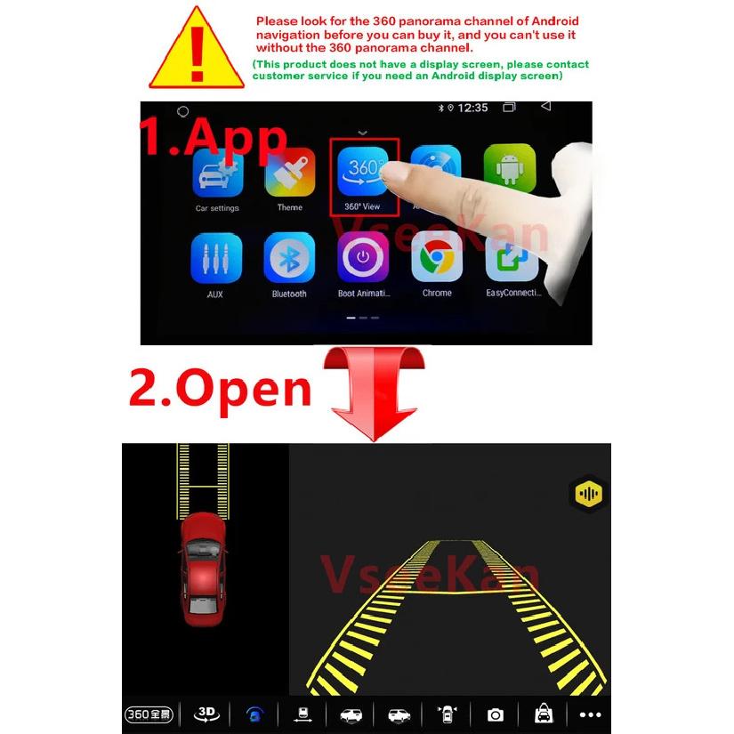 360° Panoramic Camera 1080P HD Rear / Front / Left / Right 360 Panoramic Accessories for Car android Radio multimedia 720P/1080P