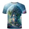 Summer T-shirt Vegetable House Series Picture 3D Digital Printed Short-sleeved Men Casual Round Neck T-shirt Tops