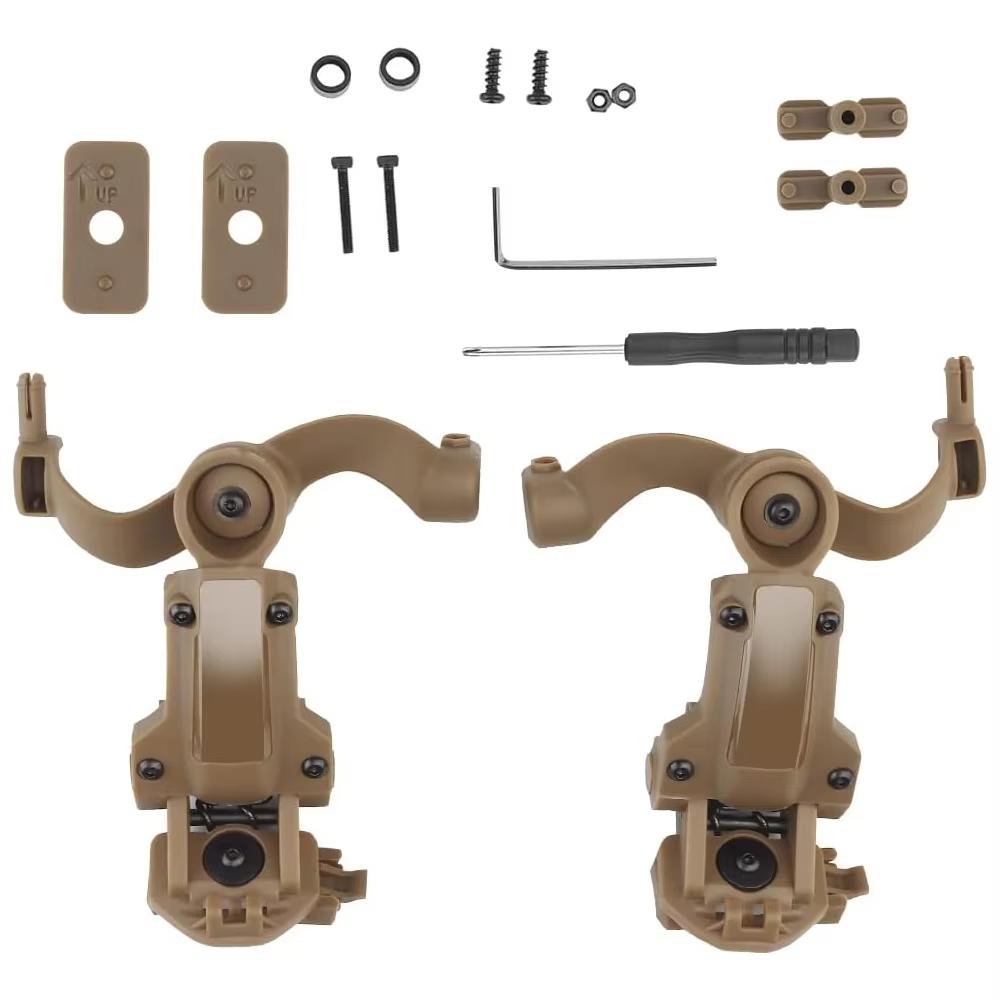 Тактическая подставка для гарнитуры Адаптер для наушников для шлема ARC Многоугольное вращение Комплект адаптеров для рельсы шлема Подходит для рельсы OPS Core ARC