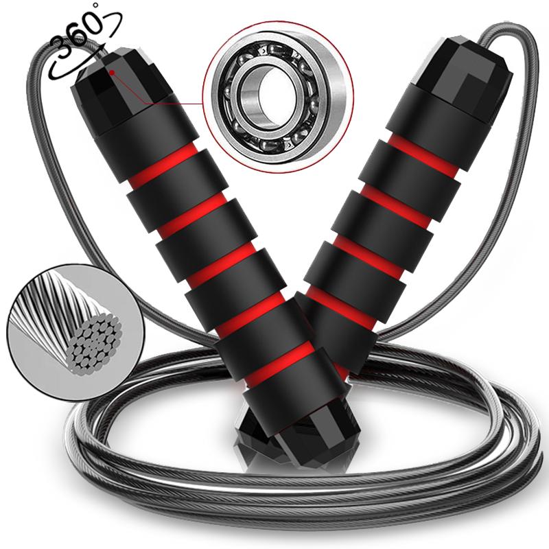 With Ball Bearings izable Fit Tangle-Free Speed Wire Jump Rope Workout with Foam Handles for Fitness Home Workouts and Slim Body