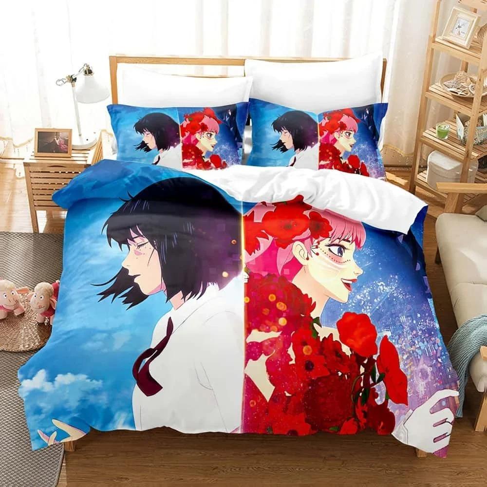 Аниме Комплект постельного белья Комплект постельного белья Белль Односпальный Двуспальный Полный Размер Королева Король Комплект для кровати Взрослый Ребенок Спальня Пододеяльник Комплекты Домашний текстиль
