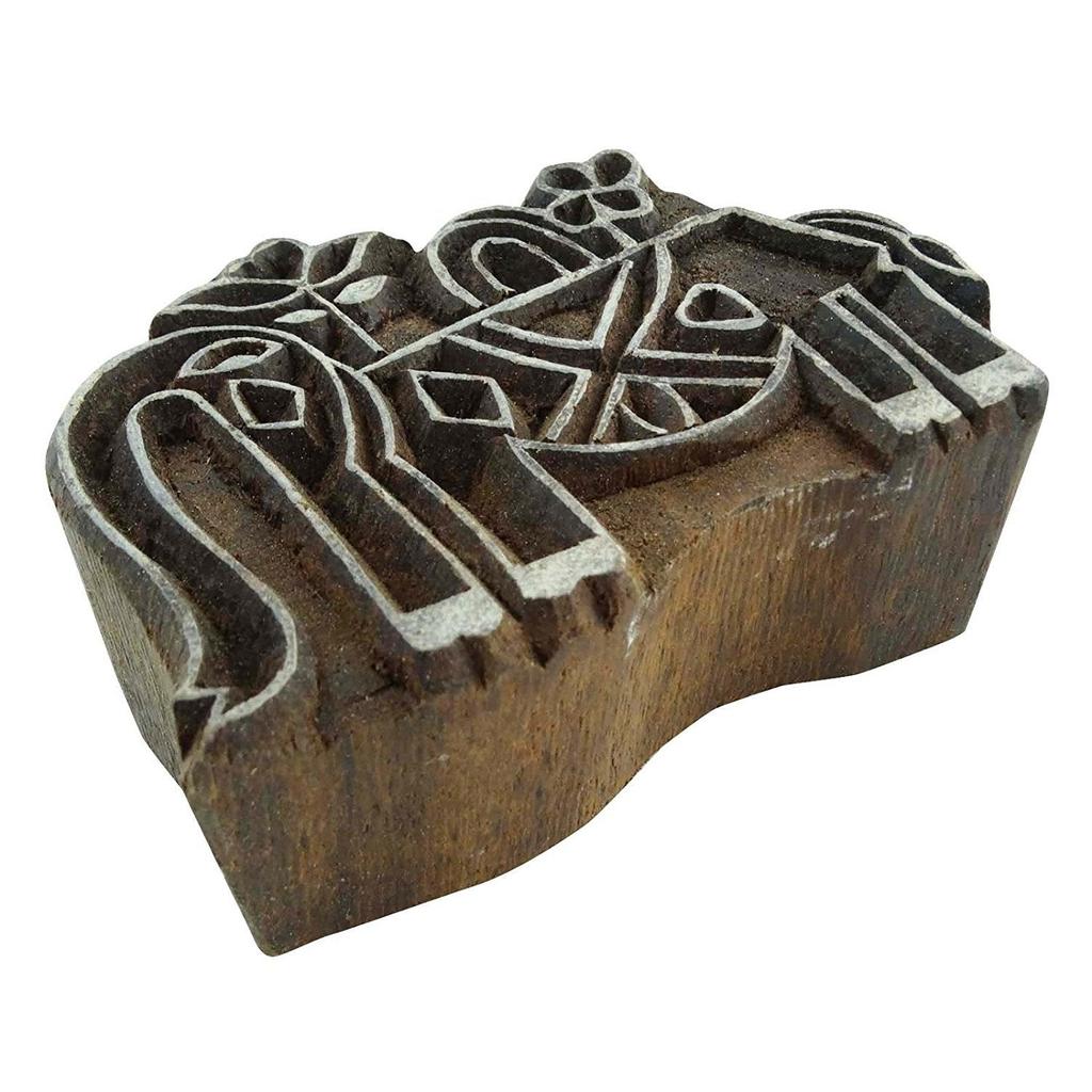 Декоративный деревянный печатный блок индийский деревянный коричневый ручной работы текстиль