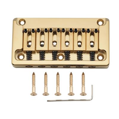 Жесткий бридж для электрогитары Strat/Telecaster, 6 струн, цвет Gold, ширина 10,5 мм, из латуни