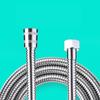 1.5/2M Black/silver SUS 304 Flexible Shower Hose Long Bathroom Shower Pipe Extension Water Pipe Pull Pipe Bathroom Accessories