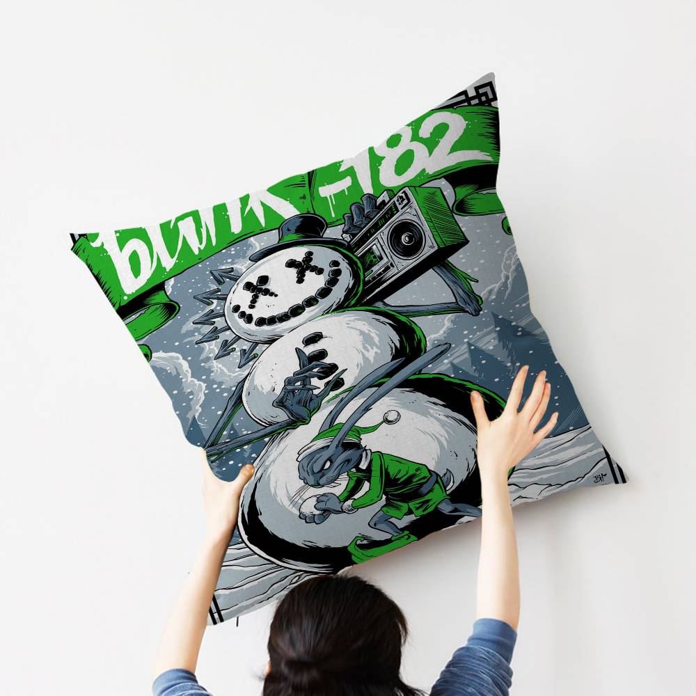 B-Blink 182 Rock Band Cushion Cover Car Throw Pillow Case For Sofa Car Christmas Gift 40X40Cm 45X45Cm