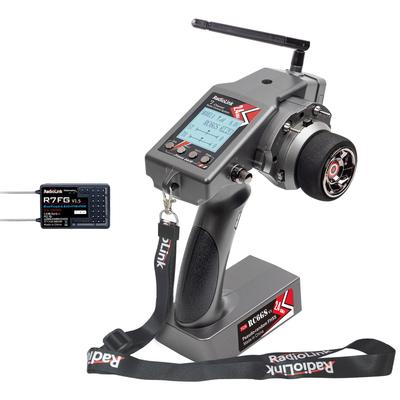 Радиопередатчик Radiolink RC6GS V3, 7-канальный, с гироскопом R7FG, водозащищенный приемник, система радиоуправления FHSS 2,4 ГГц, память на 30 моделей, напряжение
