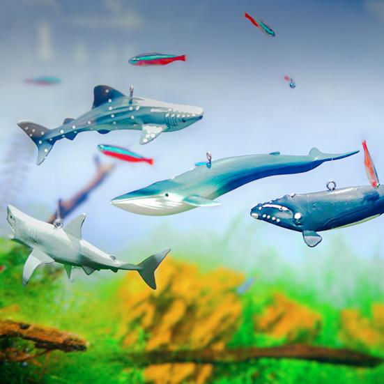 Mini Shark Simulated Floating Whales Aquarium Ornaments Realistic Floating Cartoon Figurines Odorless Fish Tank Decoration Vibrant Colors Miniature