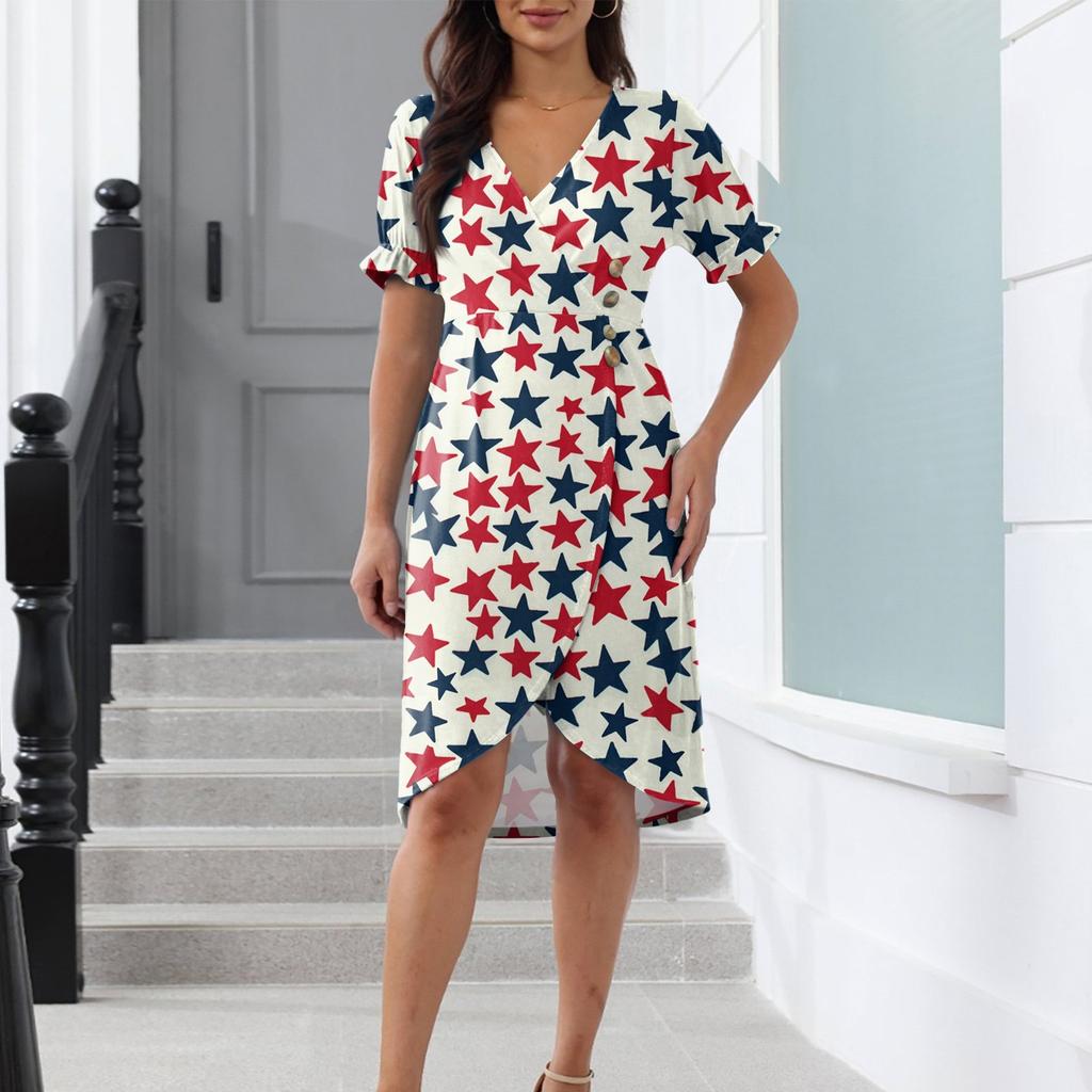 Пляжные платья для женщин, весна-лето, элегантное платье с V-образным вырезом и цветочным принтом в стиле бохо, струящееся гавайское платье макси с рюшами