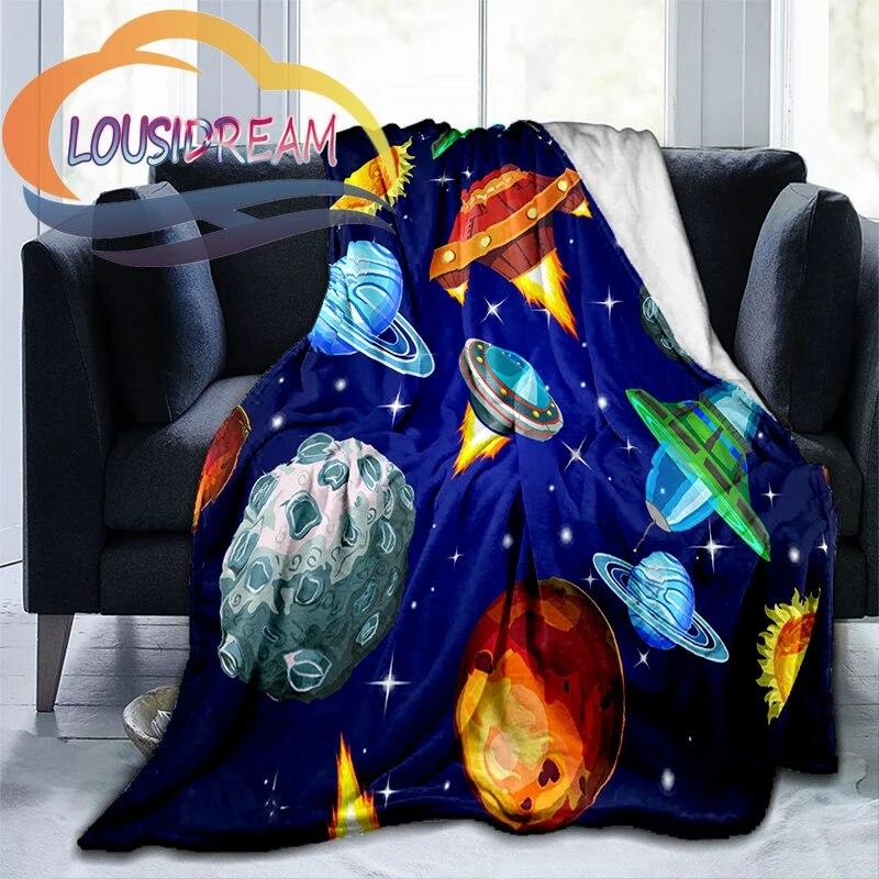 Space Universe Vector and Many Planets In Galaxy Series Wool Blanket Cashmere Fashion Flannel Blanke