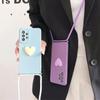 A 52 53 54 34 Crossbody Lanyard Love Heart Case For Samsung Galaxy A52 A53 A54 A34 A24 A33 A72 A73 A13 A23 4g 5g Cord Silicone Cover