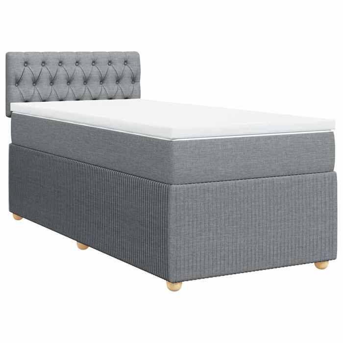 Maison Exclusive - Sommier à lattes de lit avec matelas gris clair 80x200 cm tissu