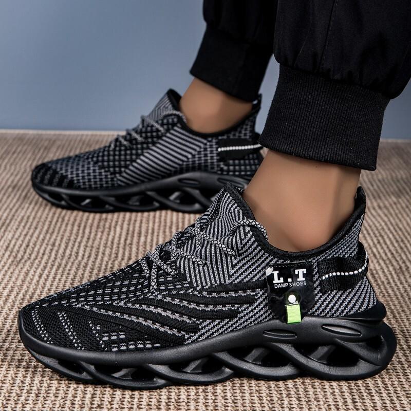 Men Casual Sport Shoes Breathable Lightweight Sneakers Outdoor Mesh Black Running Shoes Athletic Jogging Tennis Walking Shoes