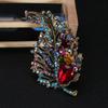 Vintage Elegant Crystal Leaf Brooch Clothing Blazer Coat Brooch Fashion Pin Accessories
