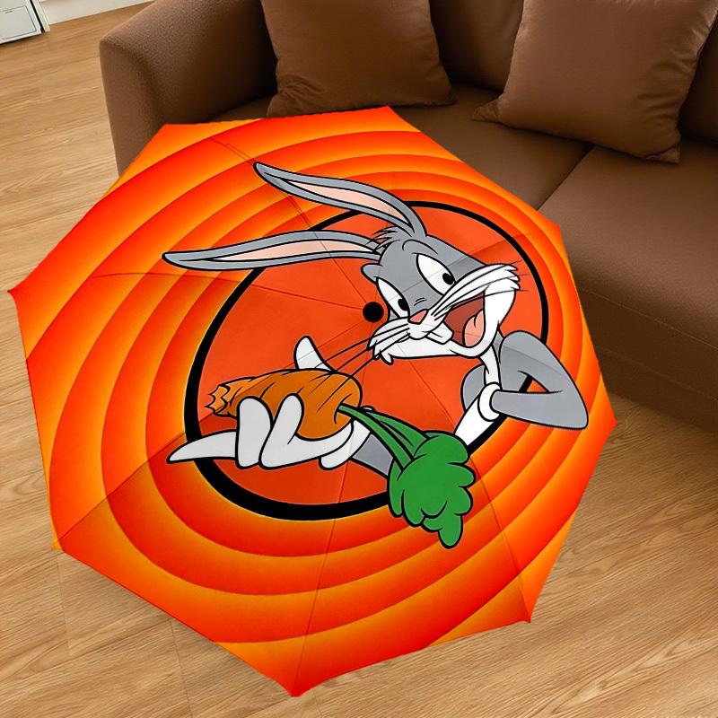 1pc Bugs Bunny carrot Automatic Open/Close Umbrella Compact Folding Umbrella with 8-Rib Shaft lightweight esign, for Women/Men1148A