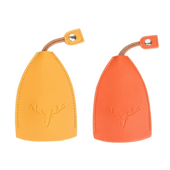 2 шт. Держатель для ключей Выдвижной чехол для ключей Защитный брелок-подвеска Искусственная кожа Скрытая цепочка для ключей Узор оленя Чехол-сумка для ключей