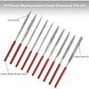 10Pcs Diamond Needle File Set 3x140mm Mini Needle File Kit For Stone Glass Metal Carving Craft Hand Tools Needle File Set