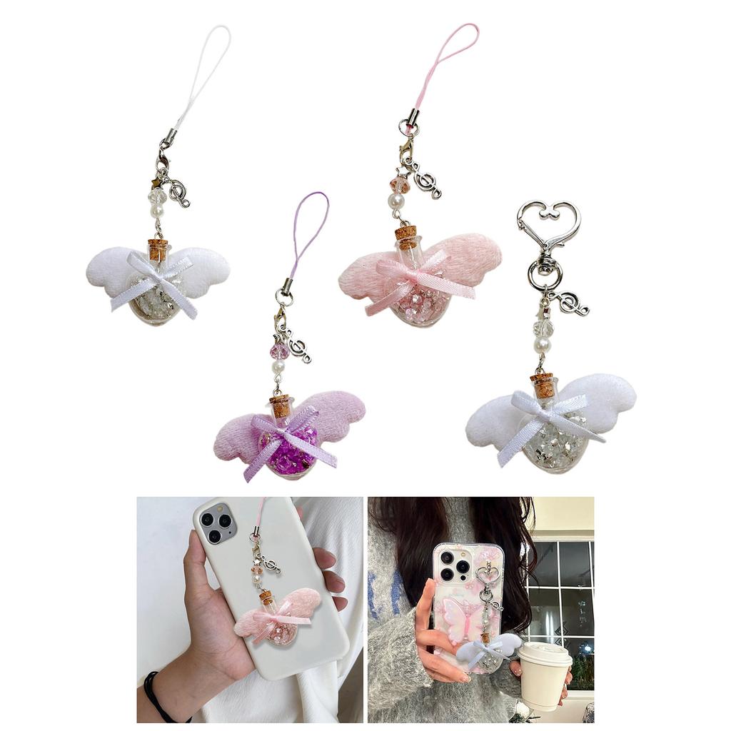 Heart Phone Lanyard Stylish Phone Charm Bowknot Phone Embellishment Bag Pendant Perfect Gift for Fashion Enthusiasts