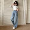 Girls' Spring Jeans 2026 New Mid to Large Korean Edition Wide Leg Pants Straight Leg Versatile Pants Stylish Outerwear Pants