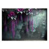 Wallpaper Hanging Purple flowers on concrete background