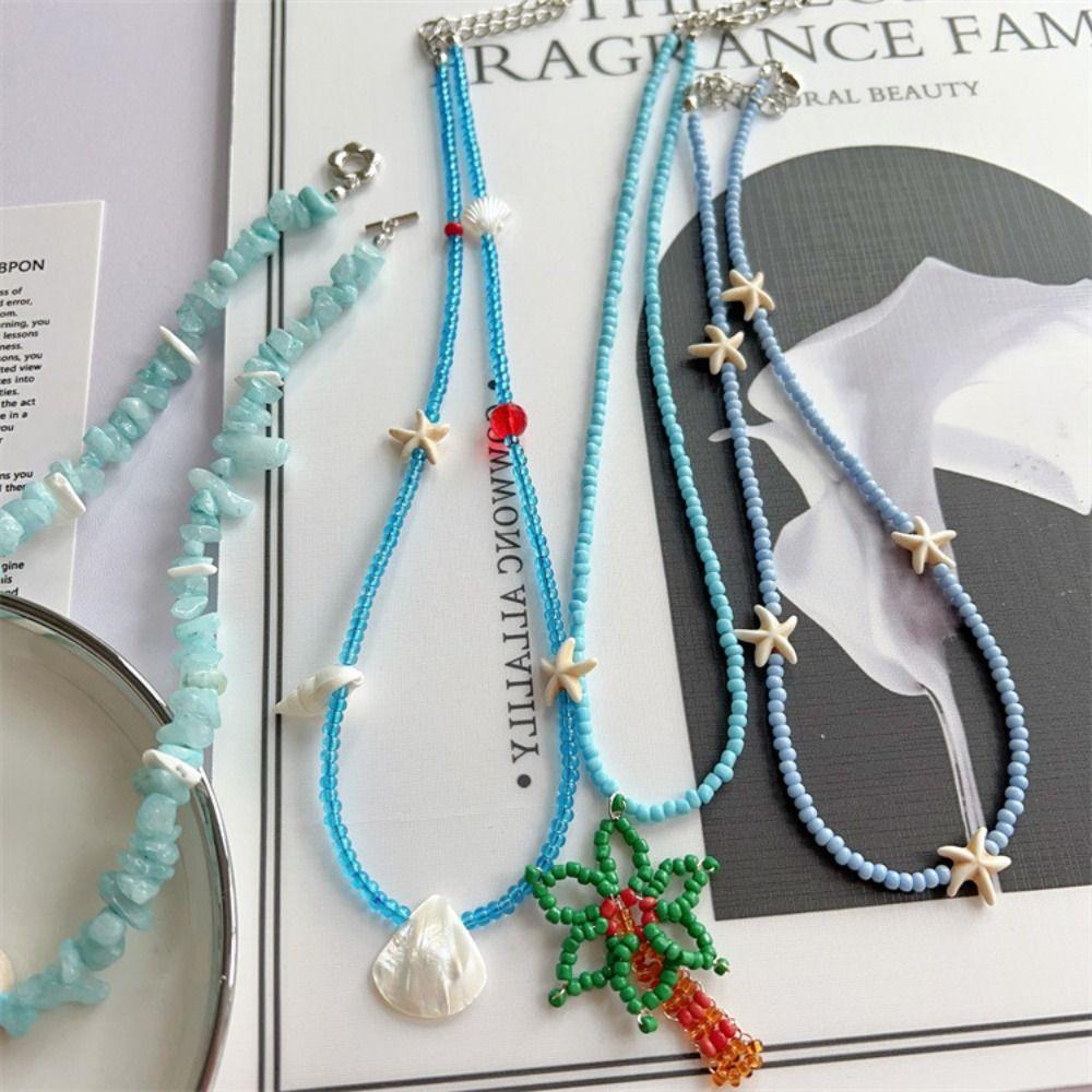 Ожерелье из ракушек с морского пляжа в богемном стиле, цепочка-чокер с богемными бусинами, лето