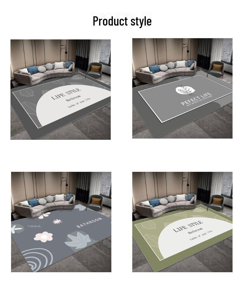 Серый геометрический роскошный ковер для гостиной – Simple Light Series Floor Mat